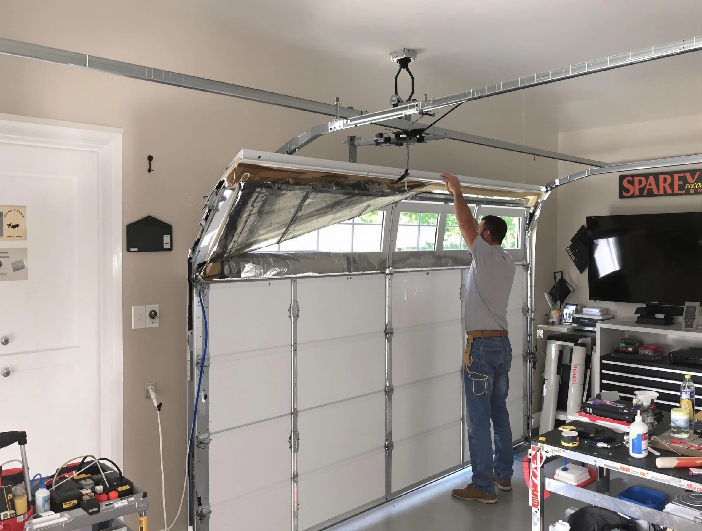 Garage door section replacement by Teaneck Garage Door Repair in Teaneck