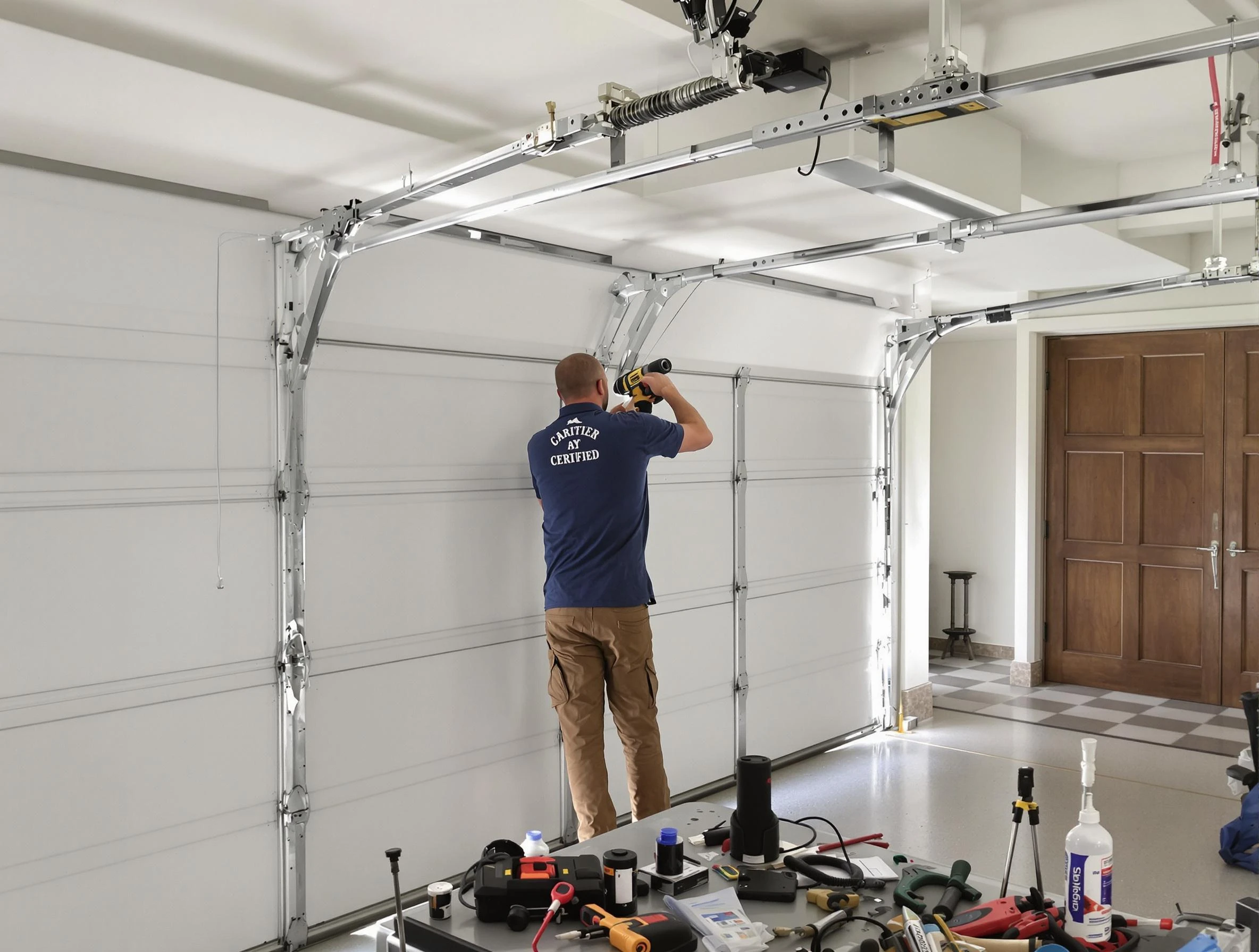 Teaneck Garage Door Repair certified technician performing precision garage door repair in Teaneck