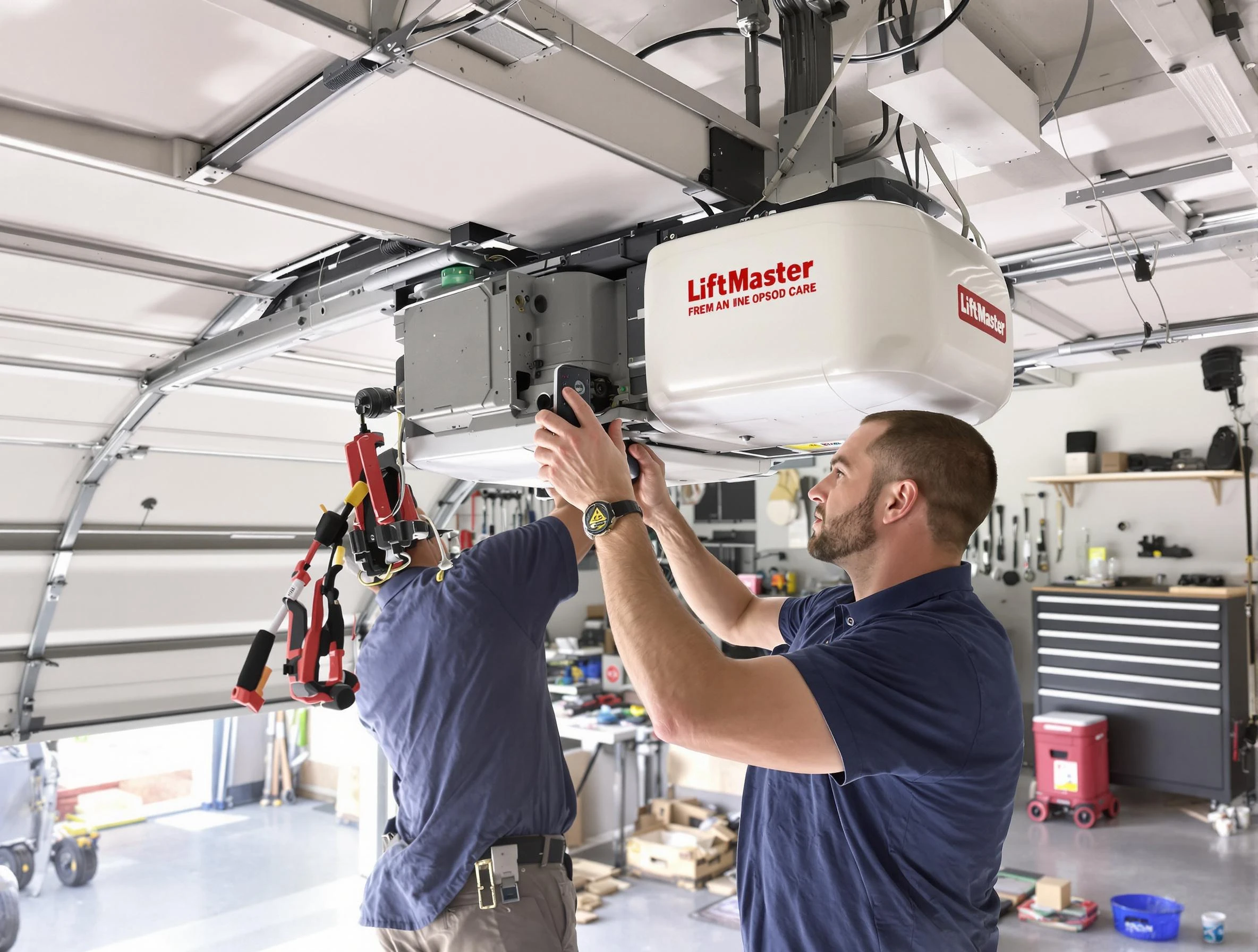 Teaneck Garage Door Repair technician performing advanced diagnostics on garage opener in Teaneck