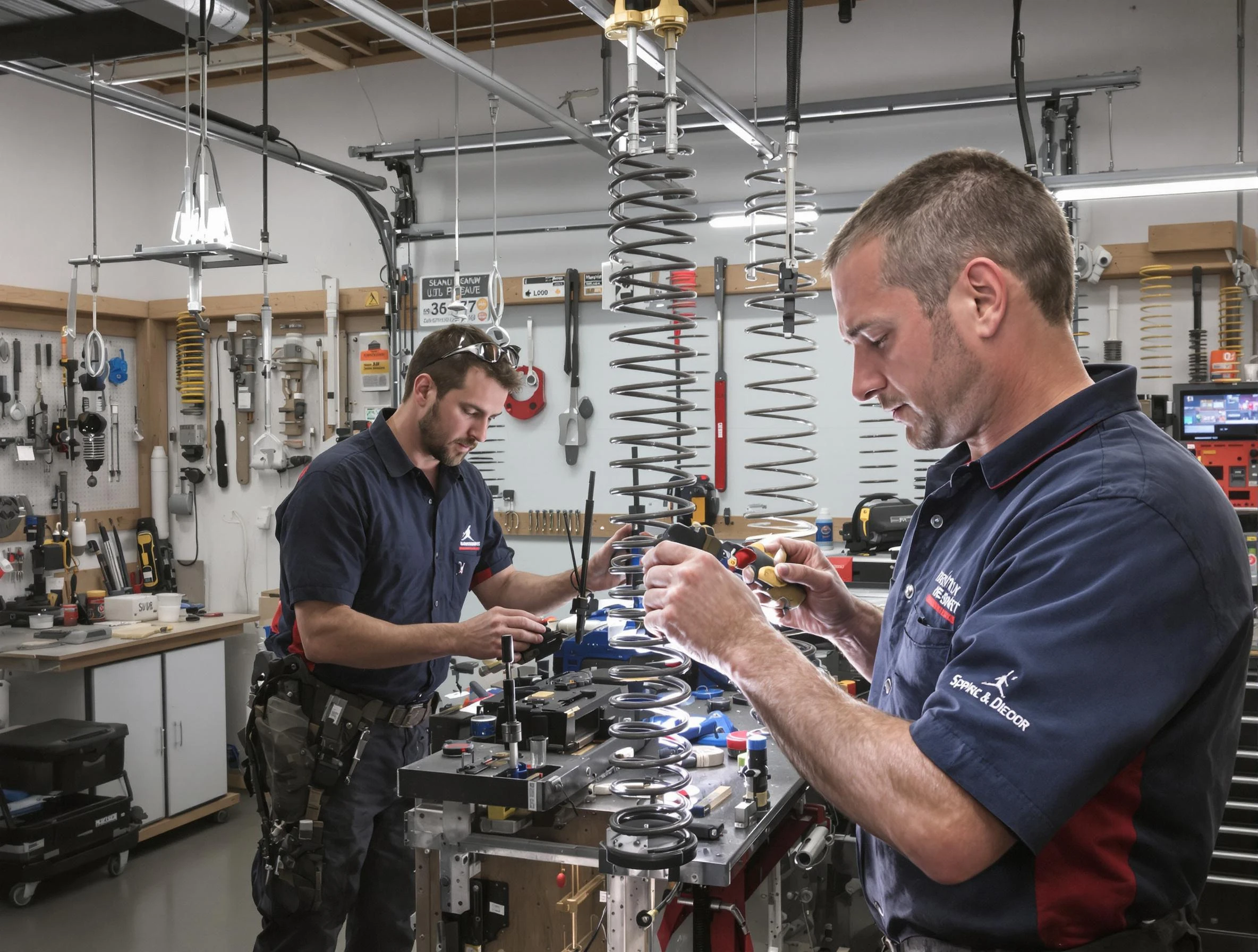 Garage door spring repair service by Teaneck Garage Door Repair in Teaneck